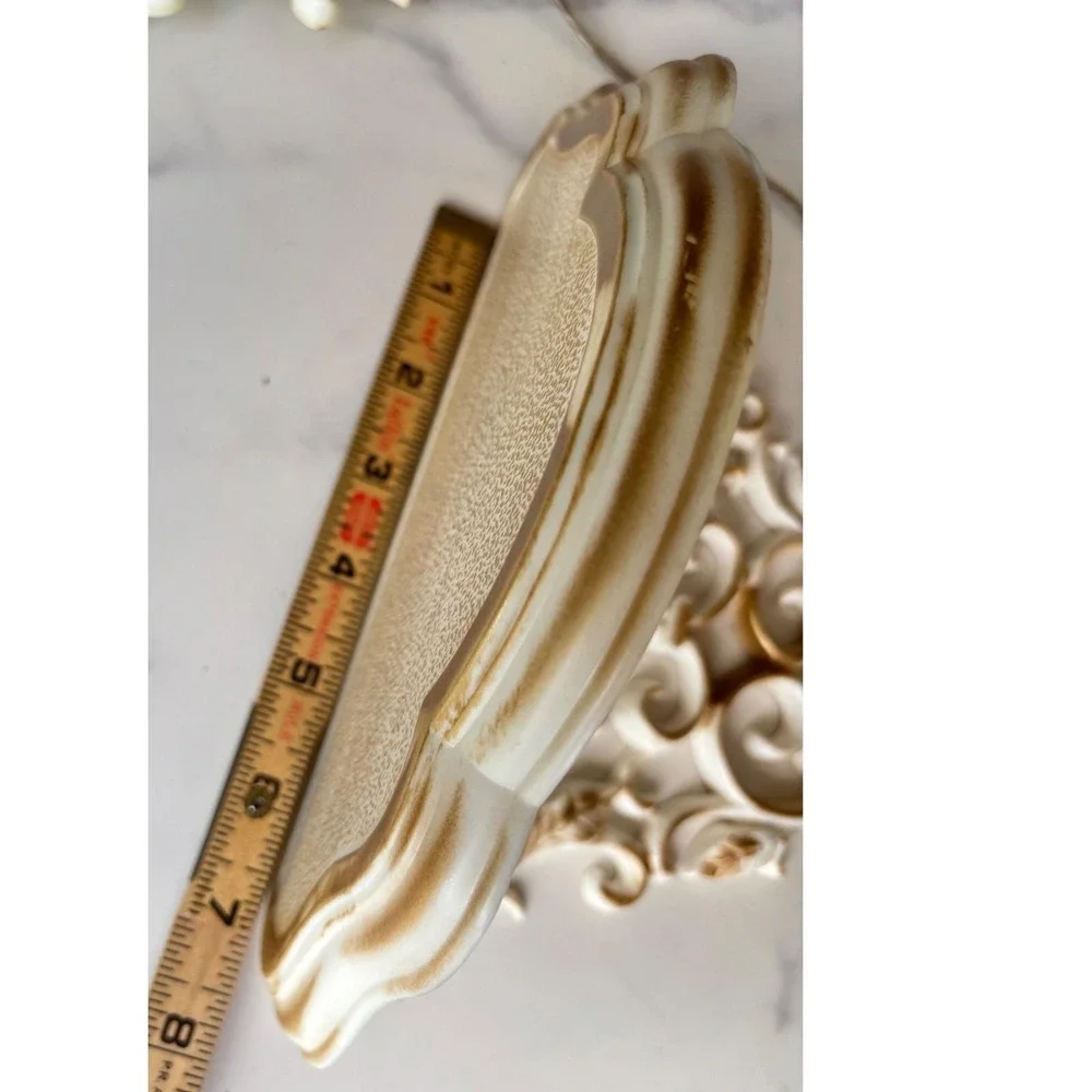 Vtg Spartus Wall Clock Shelf Sconces Set‎ 4pc Hollywood Regency Gold Cream 60s